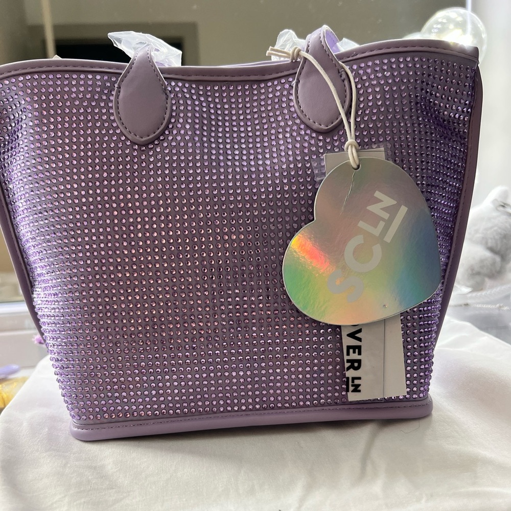 Stoney Clover Lane Purple Sparkle Little Tote NWT